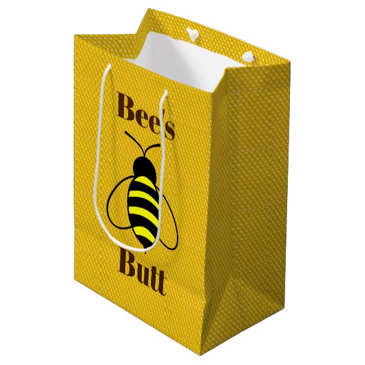 Bee's Butt Gift Bag Medium Cadeauzakje (Voorkant Gekanteld)