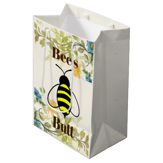 Bee's Butt Gift Bag Medium Cadeauzakje (Voorkant Gekanteld)