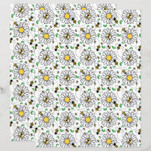 Bees & Daisies Scrapbook Paper