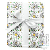 Bees & Daisies Spring Wrapping Paper Cadeaupapier