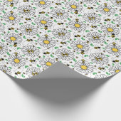 Bees & Daisies Spring Wrapping Paper Cadeaupapier (Hoek)