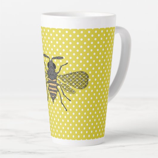 BEES en honingraat - Red de bijen Latte Mok (Rechterhoek)