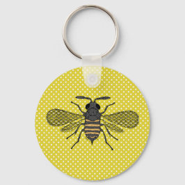 BEES en honingraat - Red de bijen Sleutelhanger