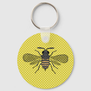 BEES en honingraat - Red de bijen Sleutelhanger