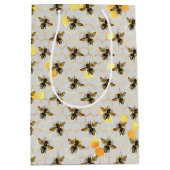 Bees Gold Honeycomb Medium Cadeauzakje (Voorkant)