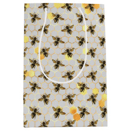 Bees Gold Honeycomb Medium Cadeauzakje