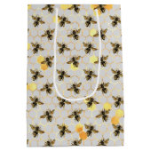 Bees Gold Honeycomb Medium Cadeauzakje (Achterkant)