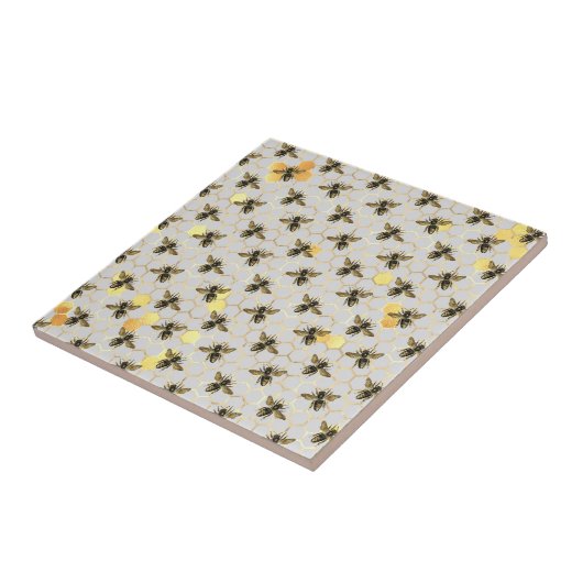 Bees Gold Honeycomb Tegeltje (Zijkant)