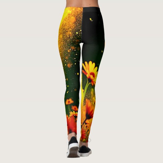 Bees' Golden Pollen Burst Joy Design Leggings (Achterkant)