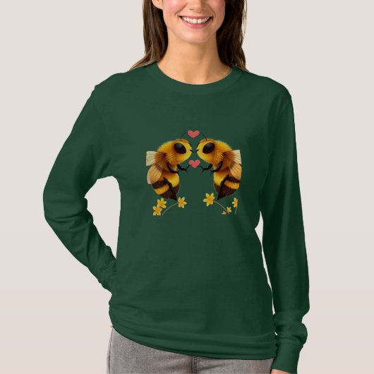 BEES IN LOVE-Basic T-shirt met lange mouwen (Voorkant)