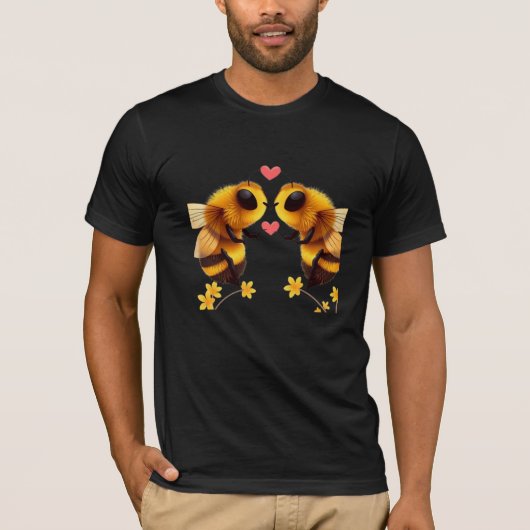 BEES IN LOVE-Bella+Canvas T-shirt met korte mouwen (Voorkant)