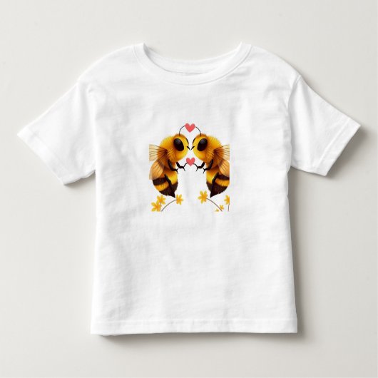"BEES IN LOVE"-Peuter Fijne Jersey T-shirt (Voorkant)