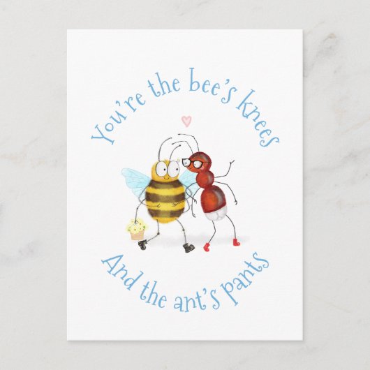 Bee's knees and ant's pants postcard briefkaart (Voorkant)