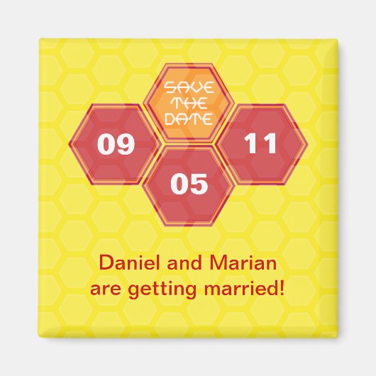 Bee's Knees Geel Save the Date Magnet (Voorkant)