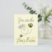 Bee's Knees Schattige Bumble Bijen Valentijns Brie Briefkaart (Staand voorkant)