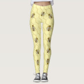Bees On Honeycomb Yellow Leggings (Voorkant)