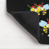 Bees Santa Sleigh Flying Funny Magical Christmas P Muismat (Hoek)