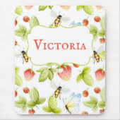 Bees Strawberries Butterflies Spring Summer  Muismat (Voorkant)