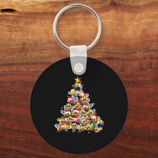 Bees Tree Christmas Sweater Xmas For Bees Lover  Sleutelhanger (Voorkant)