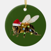 Bees With Hat Lights Christmas Keramisch Ornament (Voorkant)
