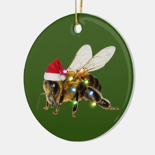 Bees With Hat Lights Christmas Keramisch Ornament (Links)