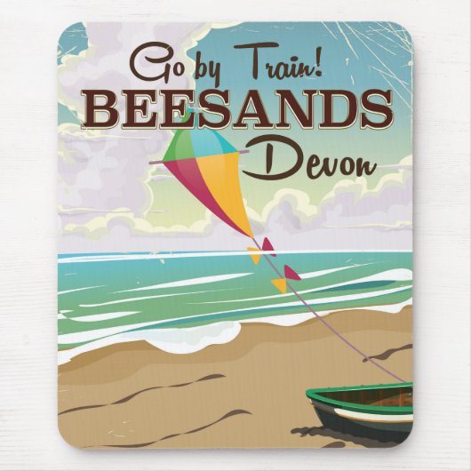 Beesands Beach Devon vintage-poster Muismat (Voorkant)