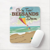 Beesands Beach Devon vintage reisposter Muismat (Met muis)