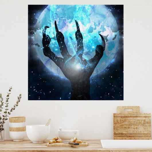 Beest en maan poster (Keuken)