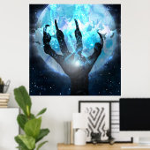 Beest en maan poster (Thuiskantoor)