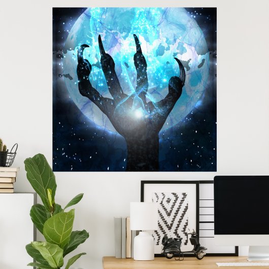 Beest en maan poster (Thuiskantoor)