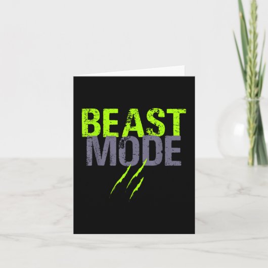 Beest Geactiveerde Modus Aan Grappige Fitness Work Kaart (Voorkant)