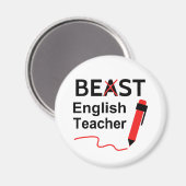 Beest of Beste Engelse leraar humor Magneet (Voorkant / Achterkant)