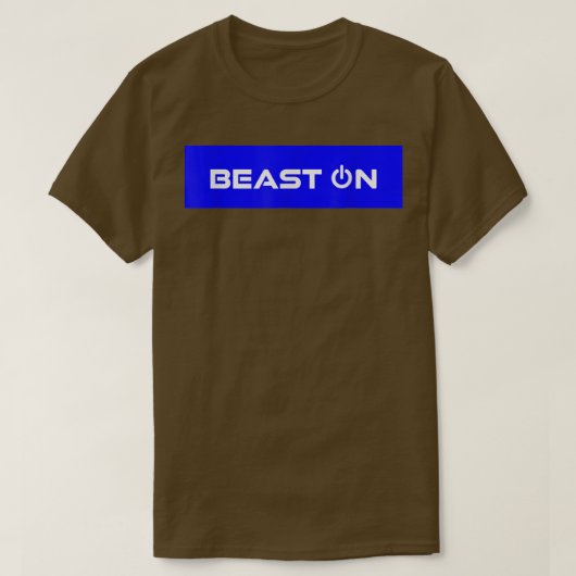 Beest op blauw rechthoek fitness S T-shirt (Design voorkant)