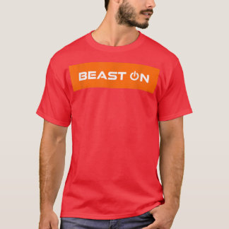 Beest op Oranje rechthoekige gym Motivatie fitness T-shirt