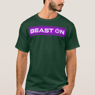 Beest op Paarse fitnessout Gym Gezegde Mot T-shirt