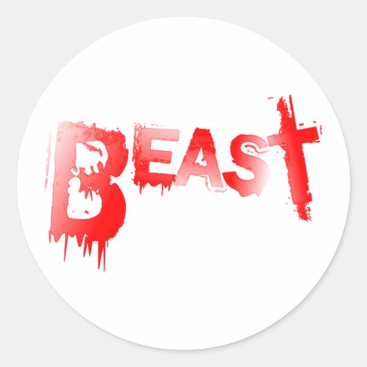 Beest Ronde Sticker (Voorkant)