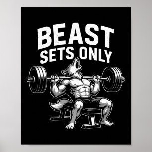 Beest Sets Alleen Wolf Gym Workout Fitness Bodybui Poster