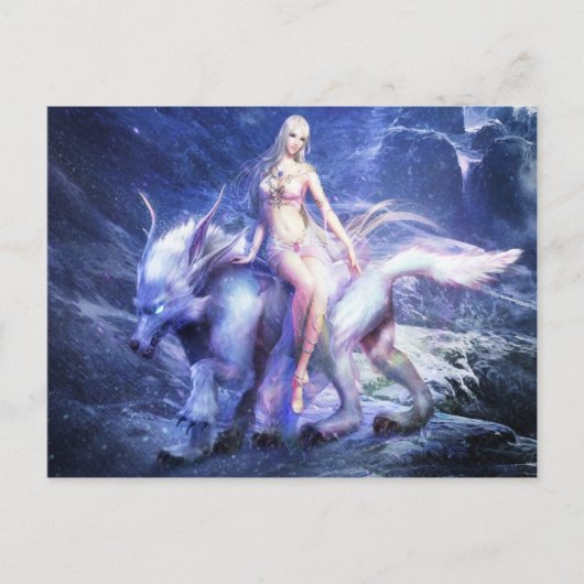 Beest trainer in de voorgeske wereld briefkaart (Voorkant)