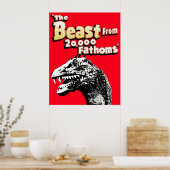 Beest uit 20000 Fathoms Rhedosaurus dinosaurus tri Poster (Keuken)