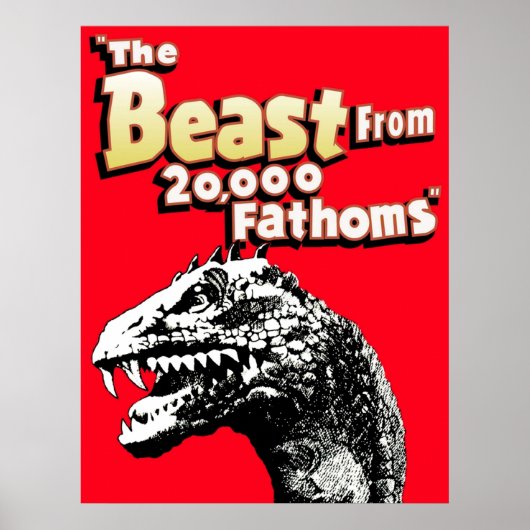Beest uit 20000 Fathoms Rhedosaurus dinosaurus tri Poster (Voorkant)