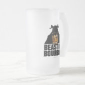 Beest van Bourbon Frosted Glass Beer Mok (Voorkant rechts)