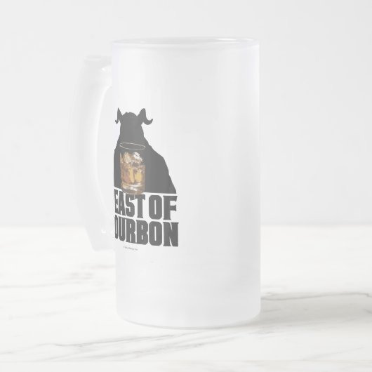 Beest van Bourbon Frosted Glass Beer Mok (Voorkant links)