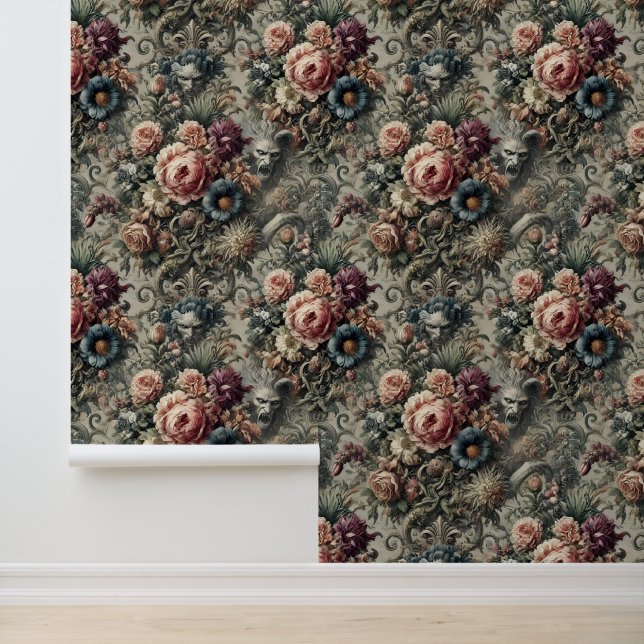 Beest van de Interstice - Gothic Floral Design Behang (Applicatie)