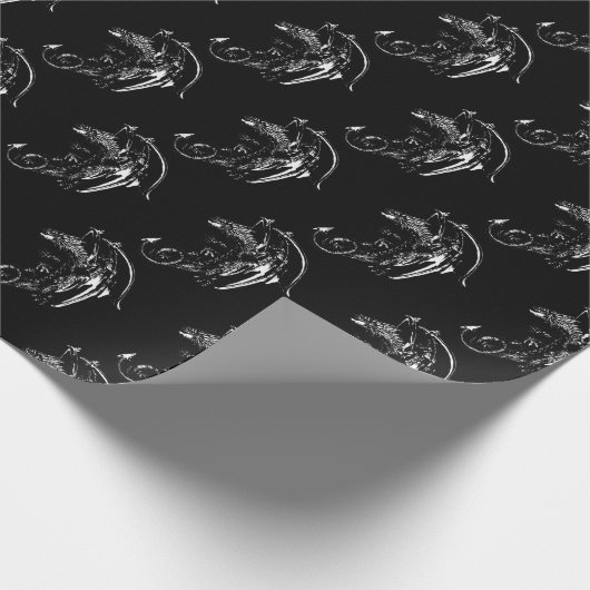 Beest van de nacht Dragon Black Cadeaupapier (Hoek)