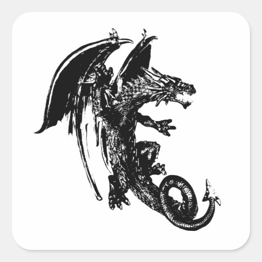 Beest van de Nachtdraak Vierkante Sticker (Voorkant)