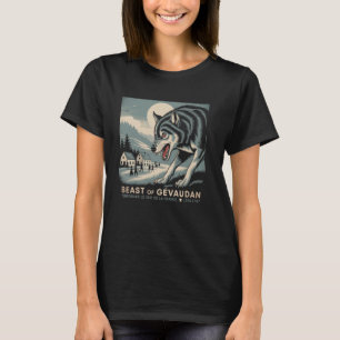 Beest van Gevaudan Cryptid Wolf Frankrijk Folklore T-shirt