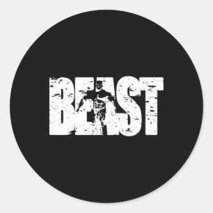 Beest Workout Kleding Gym Activewear Fitness Yoga. Ronde Sticker