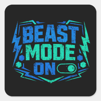 Beestmodus AAN – Gymactivering Kracht Vierkante Sticker