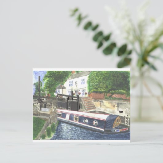 Beeston Canal Lock House Nottingham Briefkaart (Staand voorkant)