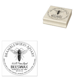 Beeswax Bar met  koningin Honeybee Rubberstempel